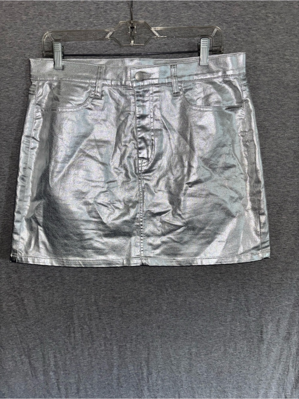 Calvin Klein Jeans Metallic Silver Mini Skirt